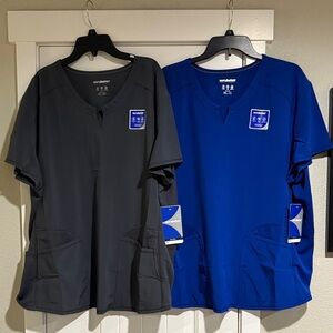 Scrubstar Charcoal and Royal Blue Scrub Tops